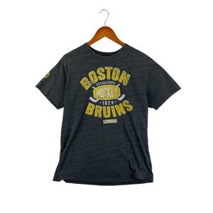 Boston Bruins Hockey T Shirt CCM Established 1924‎ NHL Men's Size L Gray Tee